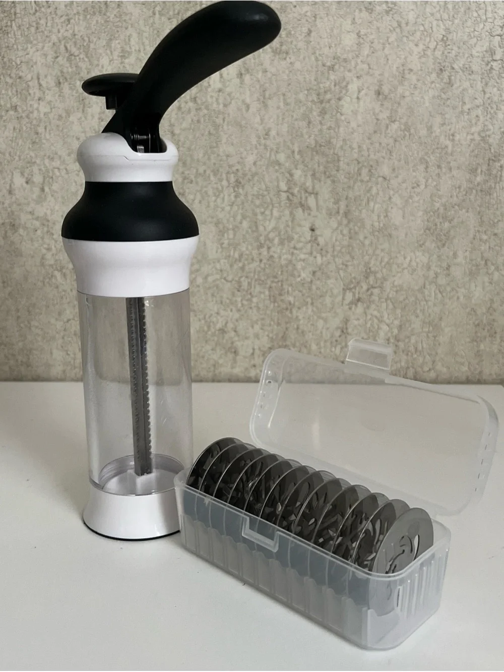 OXO Good Grips 14 Piece Cookie Press Set Stainless with 12 Disk & Storage Case